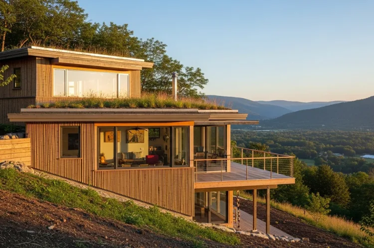 Energy-efficient house with double-pane windows. -window installation tips 