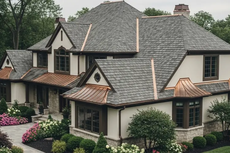 A beautiful home with a freshly installed designer roof.