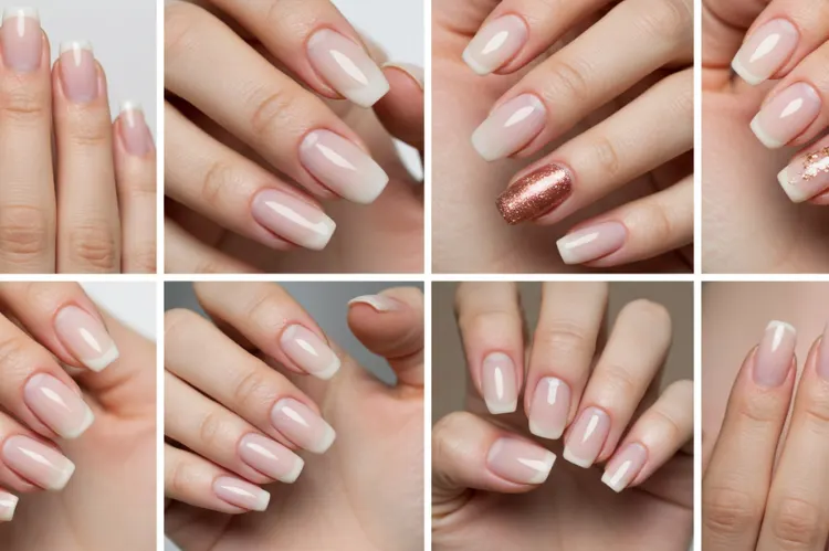 Side-by-side image showing different nail shapes.