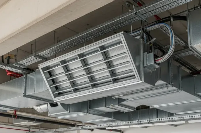 High-quality fire damper installed in a modern building ventilation system.