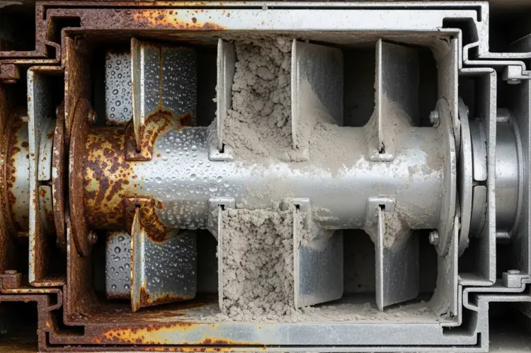 Fire damper exposed to different environmental conditions.