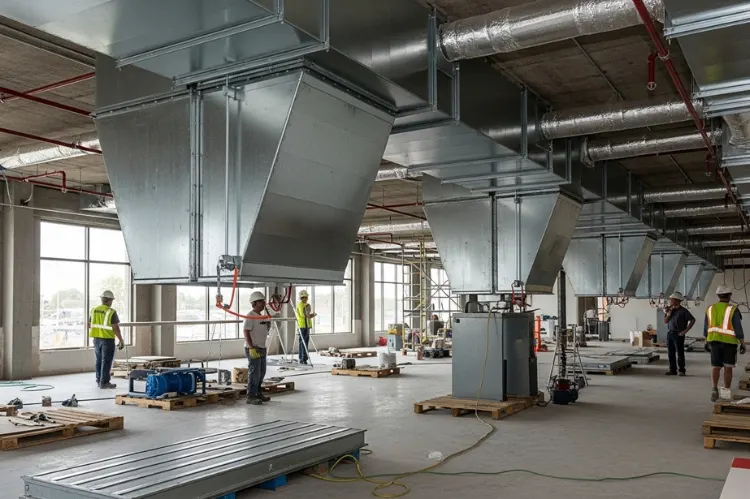 Commercial building converting to industrial use, fire dampers in ducts adapting to new system.
